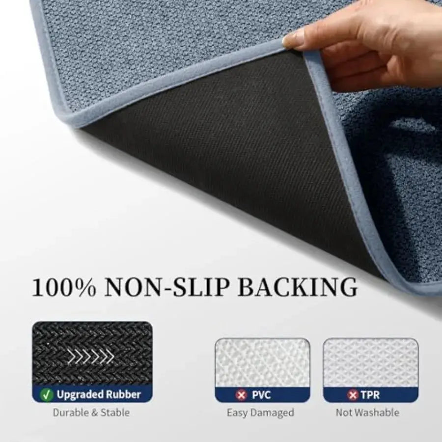 Bathroom Rugs Sets 4 Pcs Quick Dry Thin Bath Mat with Toilet Rug Non Slip Absorbent Machine Washable Bath Runner Rugs for Batht from PriceLows™