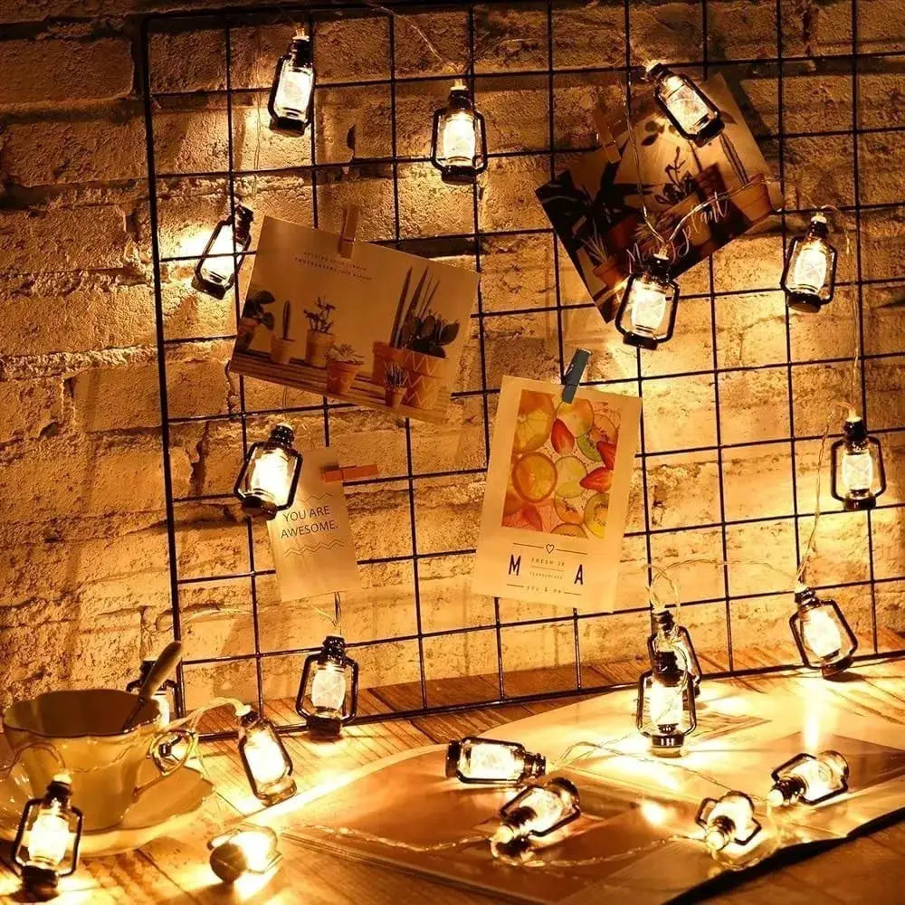 1PC 10/20LED Kerosene Bottle LED String Lights, Vintage Lantern String Lights for Camping Outdoor Halloween Party Yard from PriceLows™