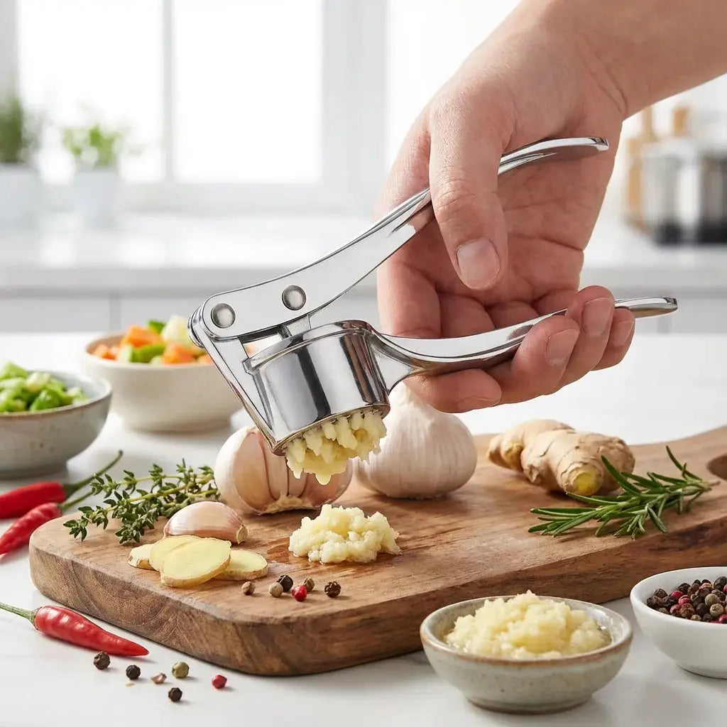3-in-1 Aluminum Alloy Garlic Press, Nut Cracker & Bottle Opener. 18x5cm, Heavy Duty, Multipurpose Tool from PriceLows™