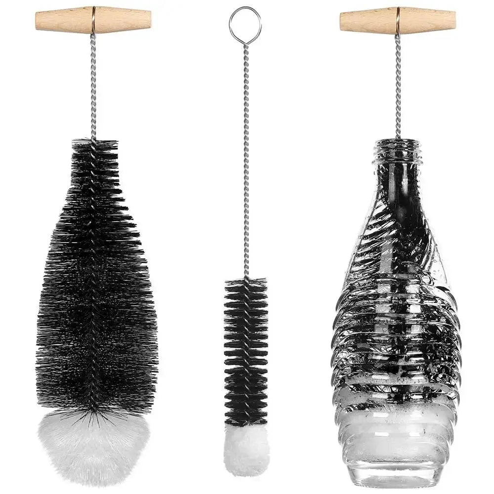 Durable Soda Stream Bottle Brush With Beechwood Handle Glassware Jars Cleaner Kitchen Cleaning Tool Drink Wineglass Bottle Cup from PriceLows™