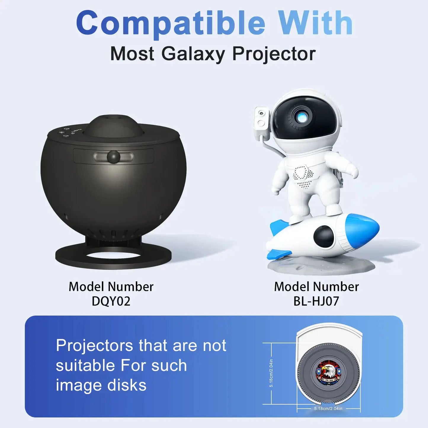 Galaxy Projector | 360 Degree Rotation | Timed and Adjustable | Patriotic Discs