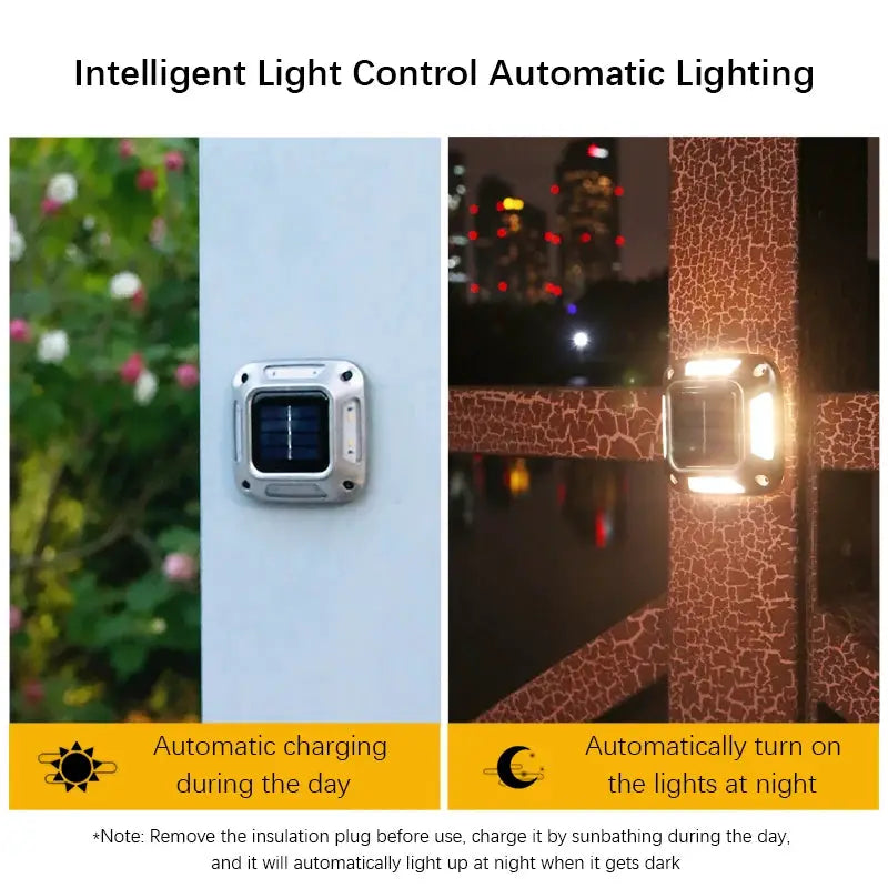 4PCS Solar Dock Lights 8LEDs Deck Driveway Light Outdoor Waterproof Wireless for Path Warning Garden Walkway Sidewalk Steps Deco from PriceLows™