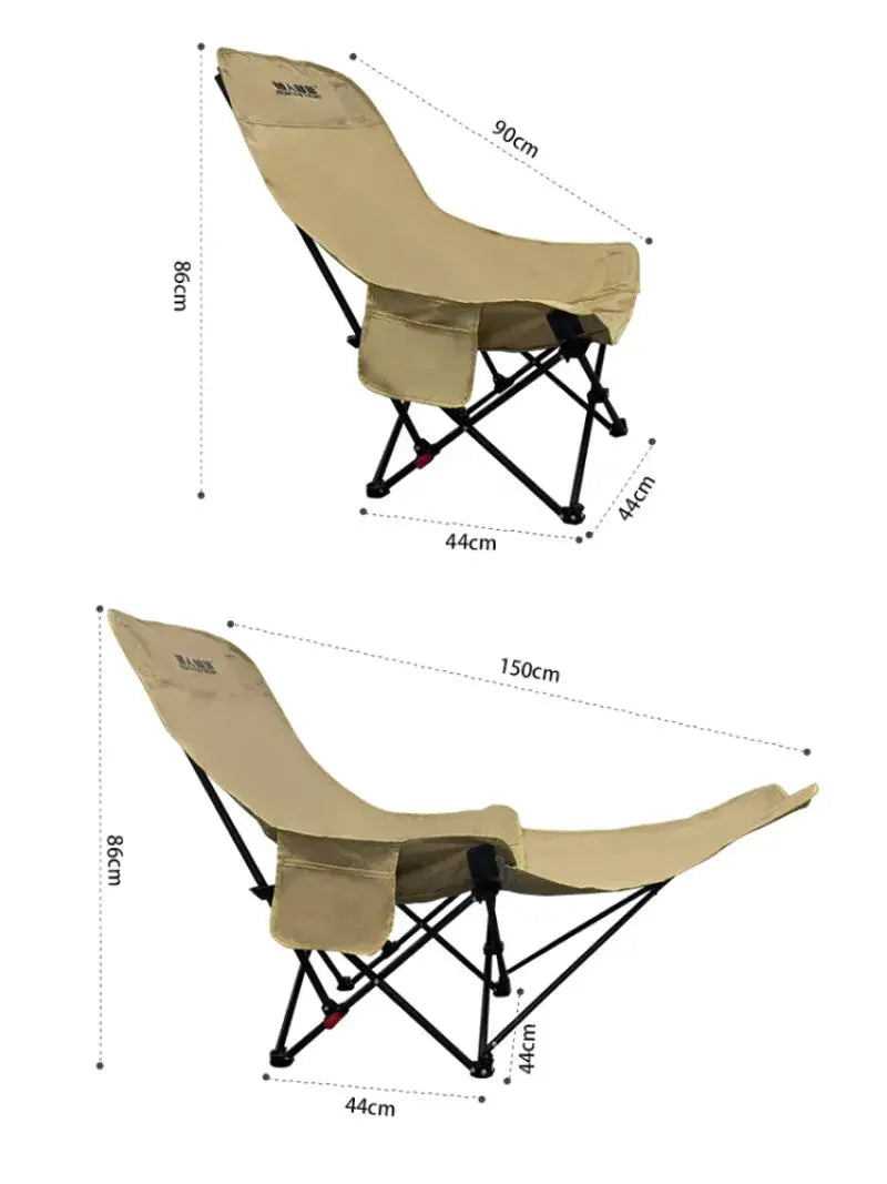 Outdoor Portable Beach Chair with Footrest - Foldable, Lightweight, Comfortable for The Beach/camping, Durable Fabric from PriceLows™