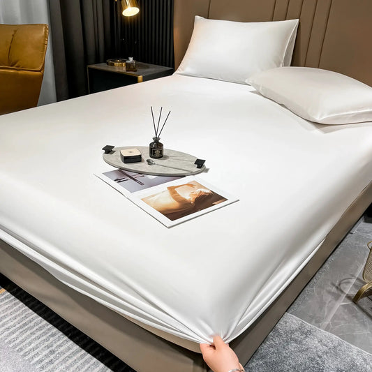 Natural Mulberry Silk Bed Fitted Sheet Deep 25CM Real Silk Mattress Cover Customized Size Luxury High-End Bedding Sheets from PriceLows™