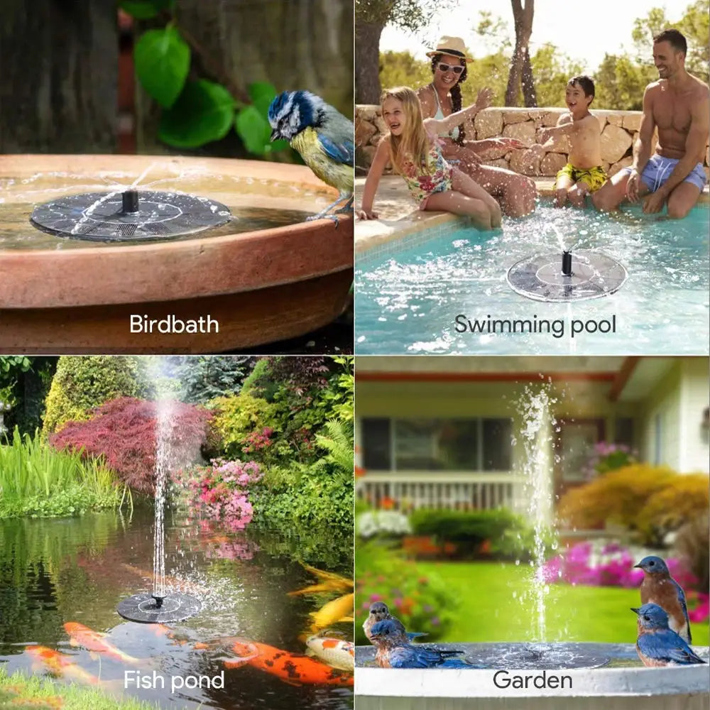 Outdoor Solar Fountain Pump Floating Solar Panel Bird Baths Water Fountain with 4 Nozzles For Garden Water Pool Pond Decor Lands from PriceLows™