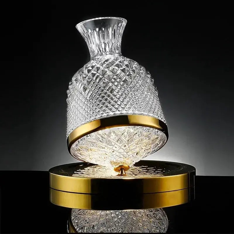 360 Rotating Wine Decanter Tumbler 1500ml Decanter Dispenser Crystal Glass Bottle Wine Aerator Mirror Jug Gift Bar Decoration from PriceLows™