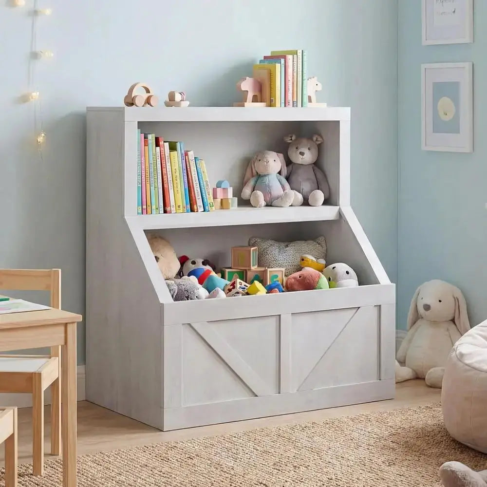 Kids Bookshel, Toy Storage, Wooden Toddler Bookcase Cabinet with Storage Organizer, Children's Large Cubbies or Playr from PriceLows™
