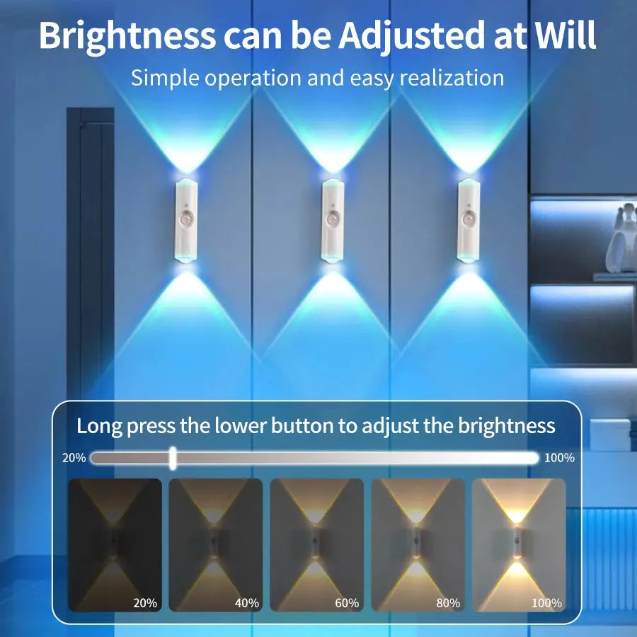 Motion Sensor Night Light 7 Color Change LED Wireless Wall Lamp Magnetic Rechargeable Spotlight for Bathroom Bedroom Living Room from PriceLows™
