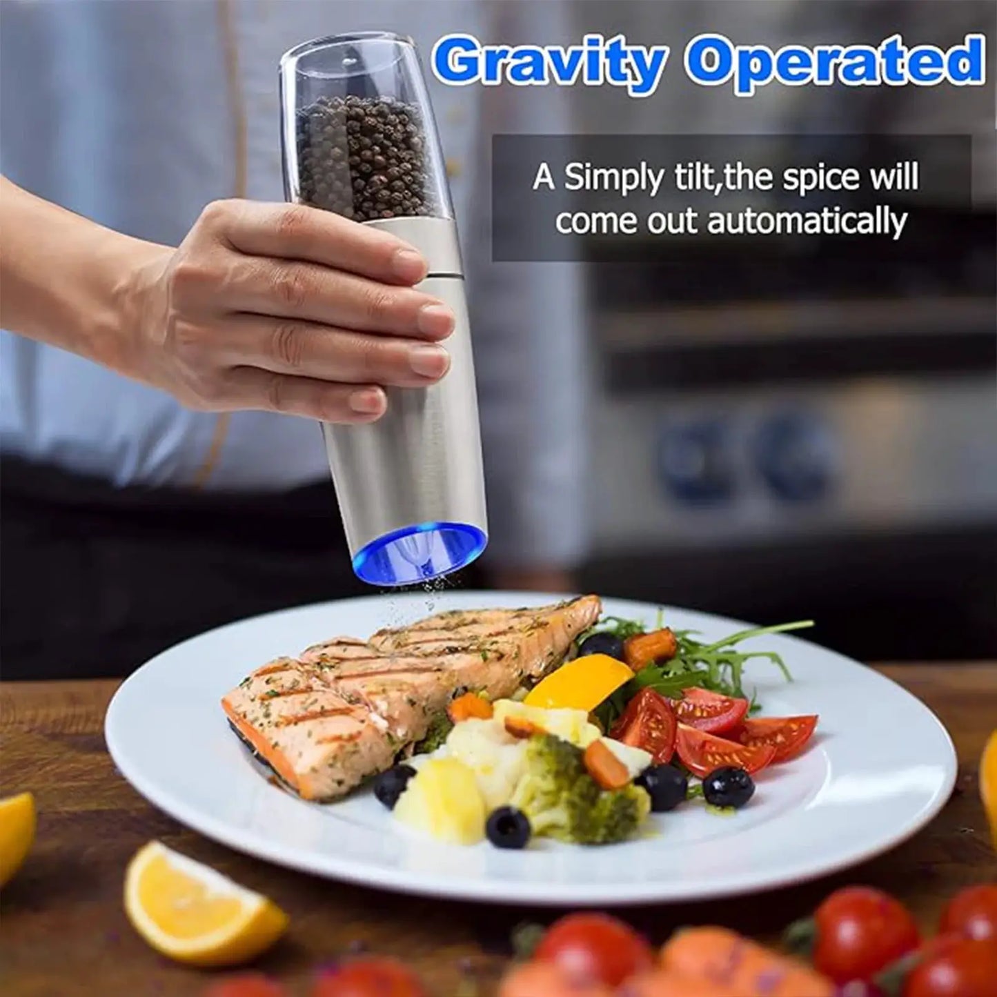 Electric Salt And Pepper Grinder Set | LED Light | One Hand Automatic | 1pc 2pcs