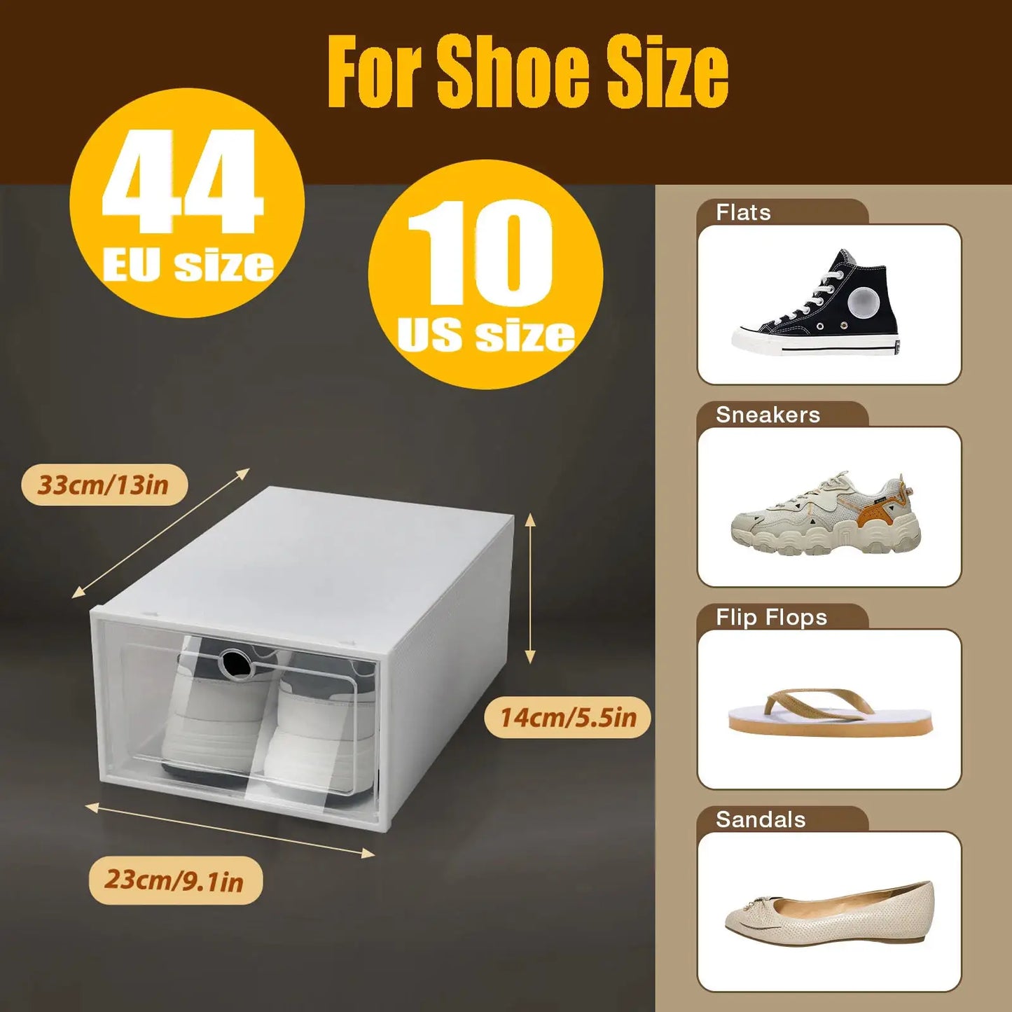 24pcs/set Transparent Plastic Shoe Case Large Thickened Shoe Box Stackable Organizer Drawer Shoe Rack White from PriceLows™