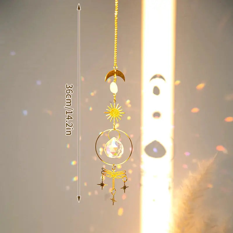Sun Catcher Crystal Suncatcher Wind Chimes Sunflower Prism Ball Pendant Home Decoration Outdoor Decor and Accessories from PriceLows™