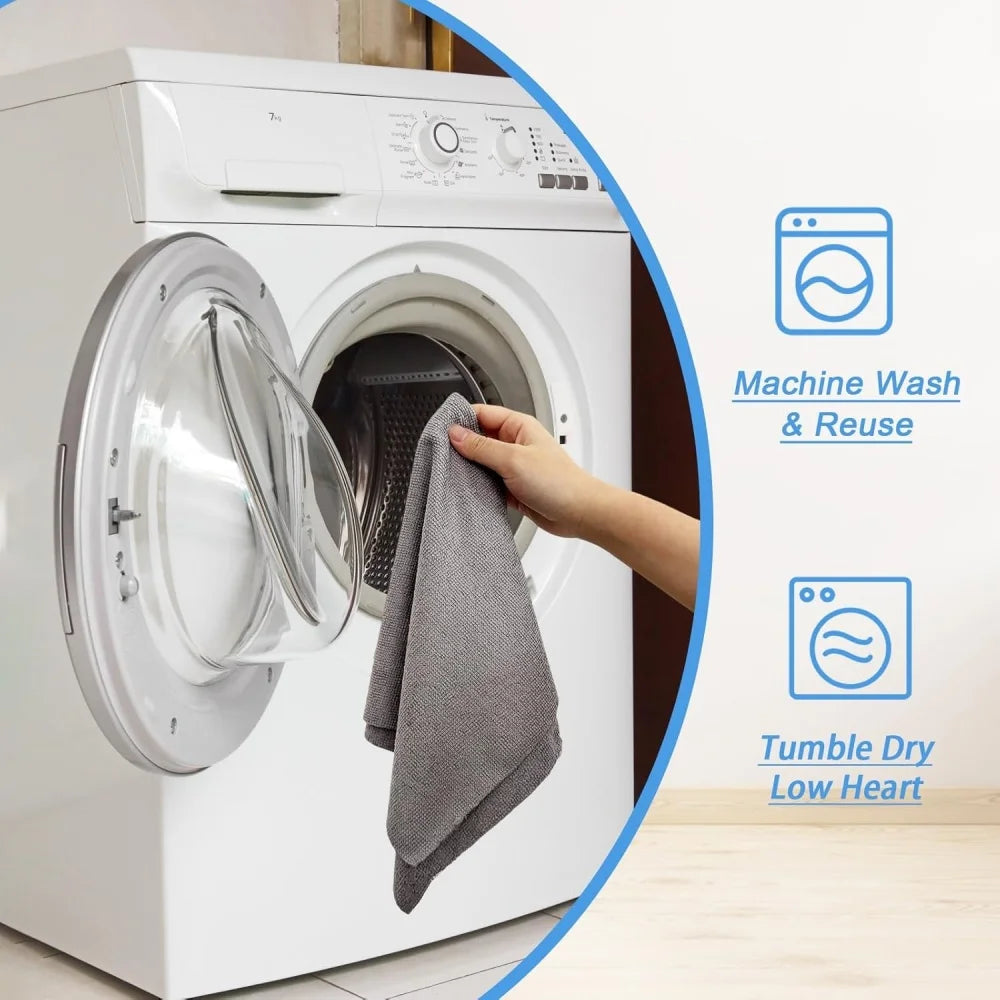 Microfiber Cleaning Cloths | 20 Pack | Tear Away Towels | Grey