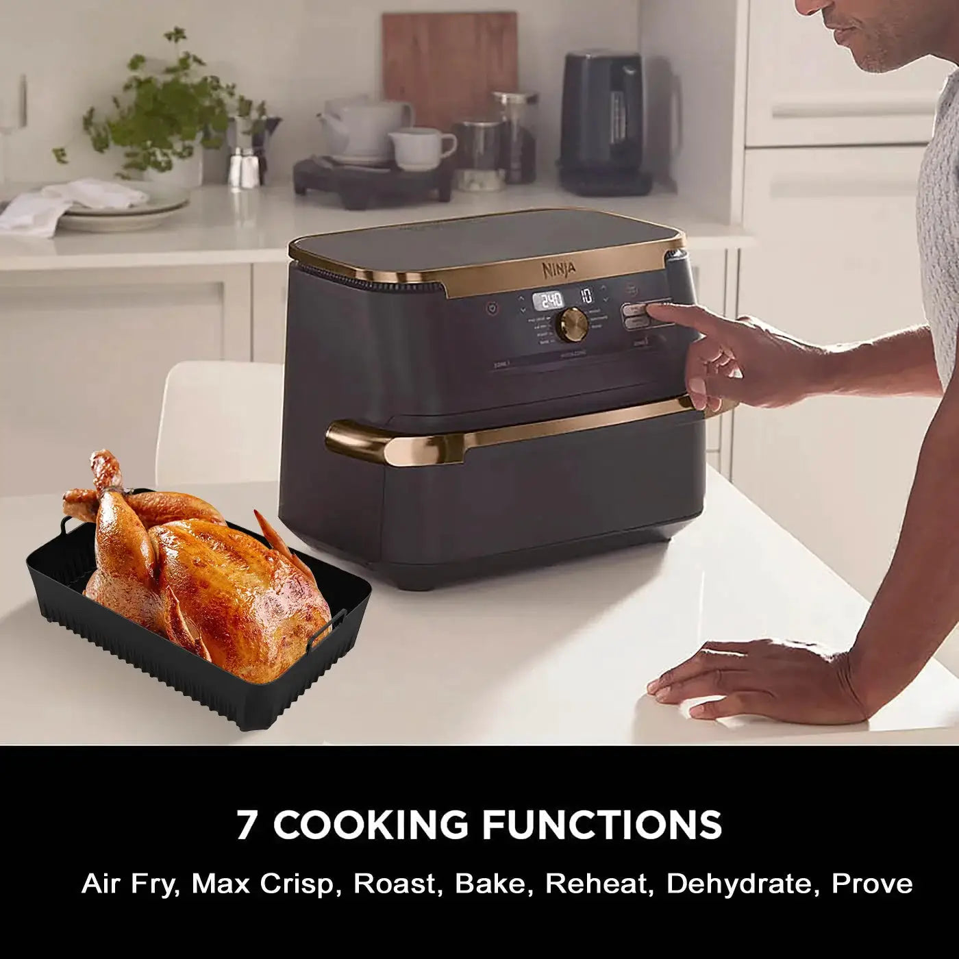 Air Fryer Tray Silicone Mold | Ninja AF500 Compatible | Non Stick and Reusable