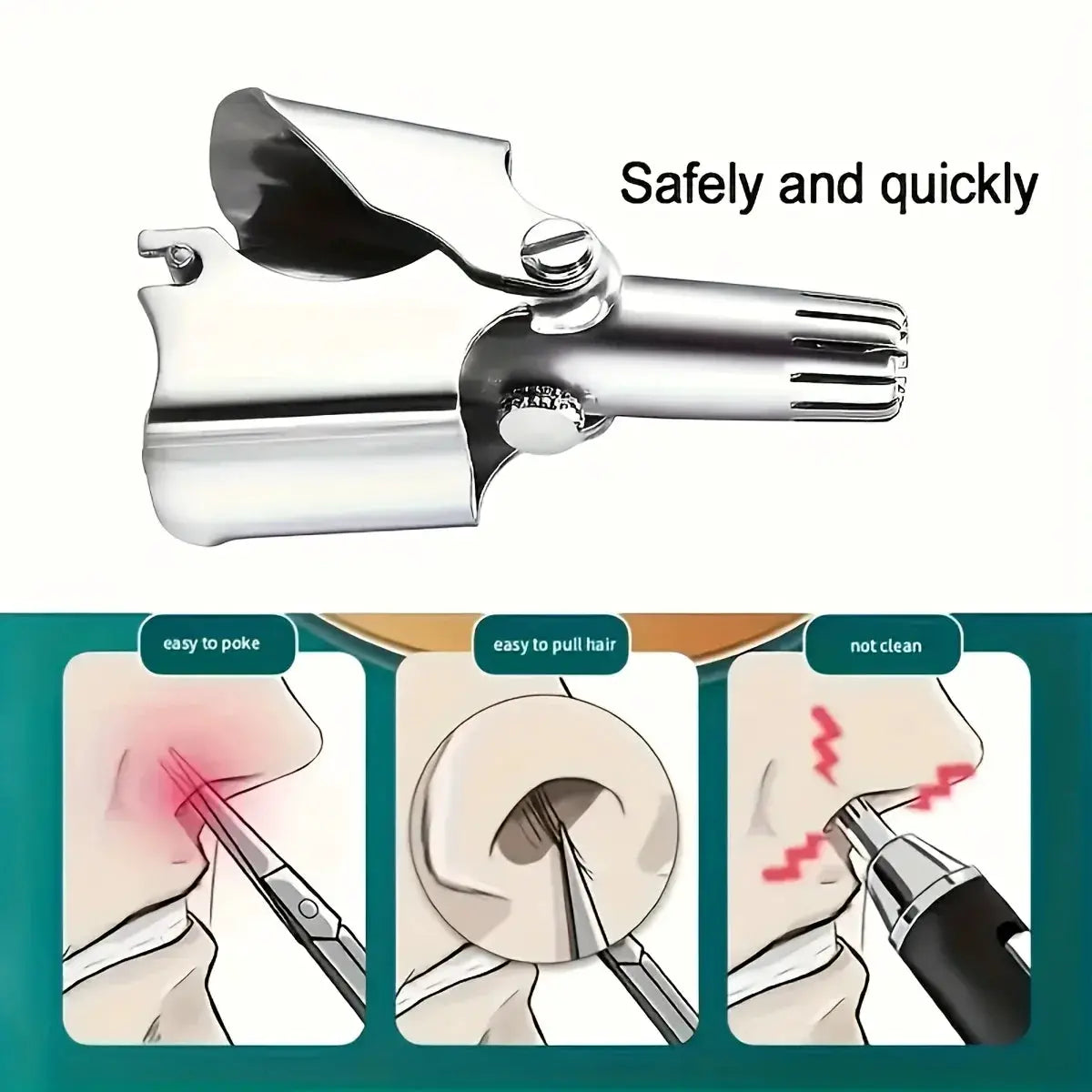 LISI Nose Hair Trimmer for Men Stainless Steel Manual Shaver Suitable for Nose Hair Razor Washable Portable Ear Hair Trimmer from PriceLows™