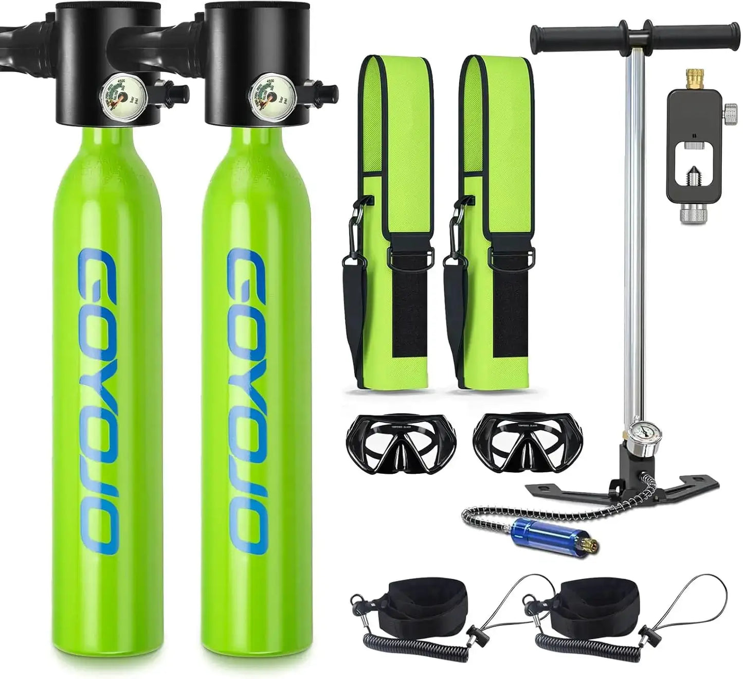Mini Scuba Tank Kit | 2X 0.5L Tanks | 3000 PSI | With Pump