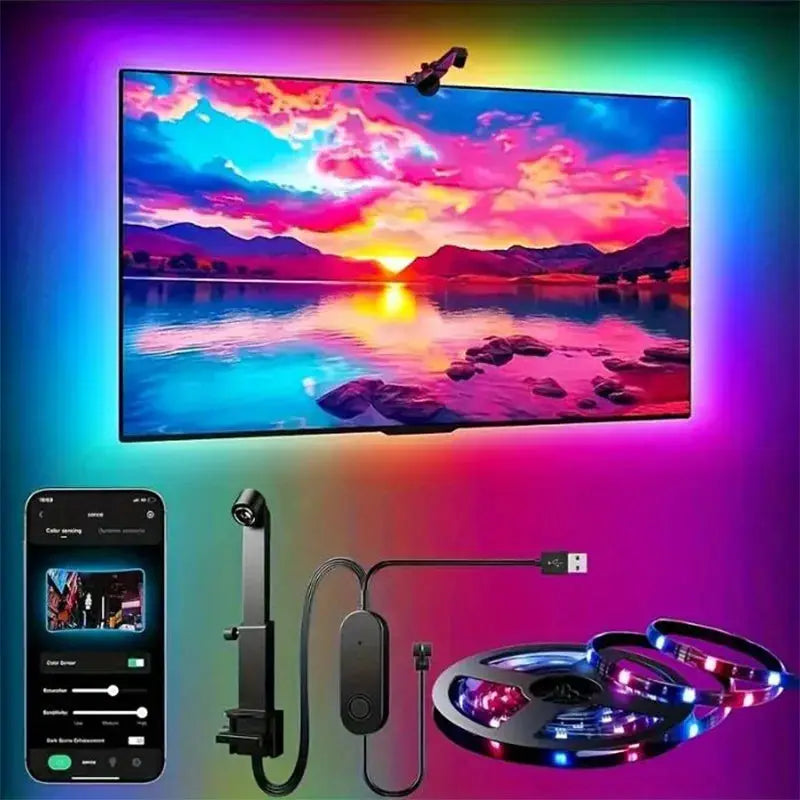 RGBIC LED TV Backlight Strip with Camera App Control Music Sync Smart Lights for Gaming Room 55-75inch Ambient Lighting from PriceLows™