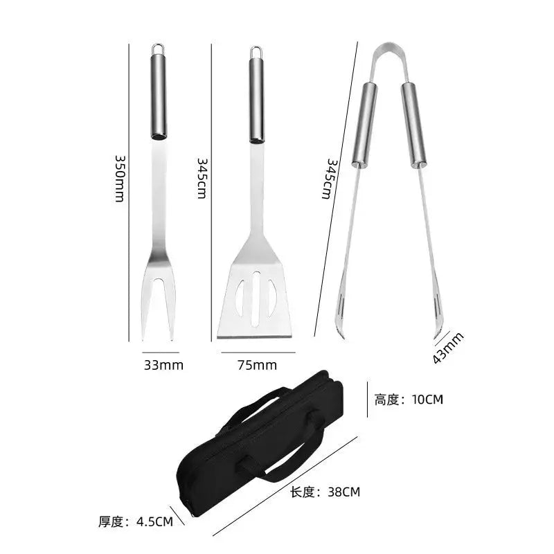 Stainless Steel BBQ Tools Set spatula fork knife Barbecue Grilling Accessories Camping Outdoor Cooking Utensil from PriceLows™