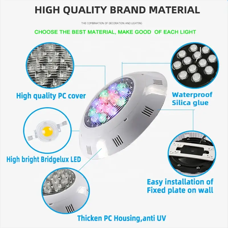 18/24/36/45W Swimming Pool Light with Remote Controller RGB Multi Color Outdoor LED Underwater AC12V IP68 Waterproof Lamp from PriceLows™