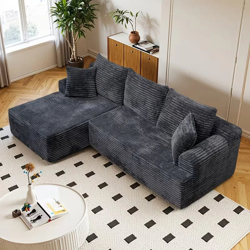 Sofa Bed | L Shaped Sectional 96 Inch | Cotton Fabric
