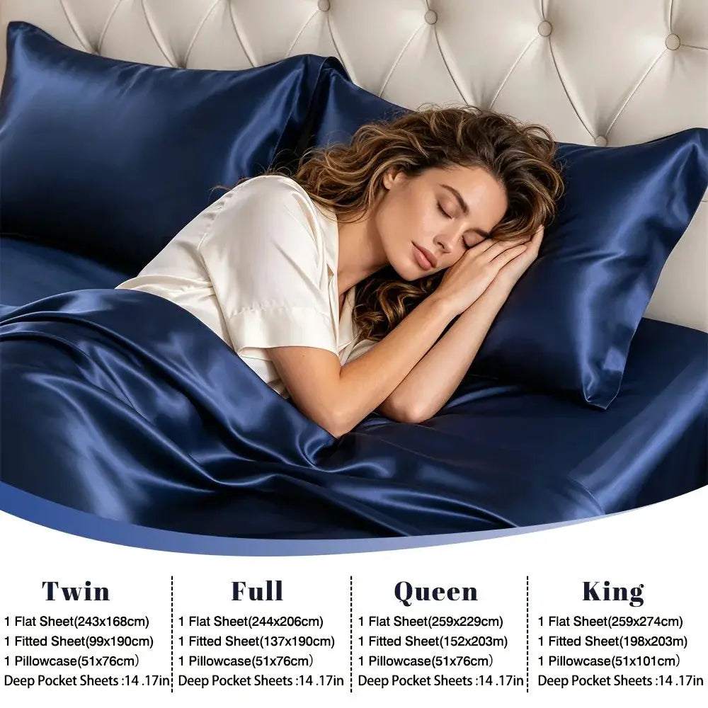 Satin Bedding Set | Tencel Fabric | Smooth Washed | 4 Piece Set