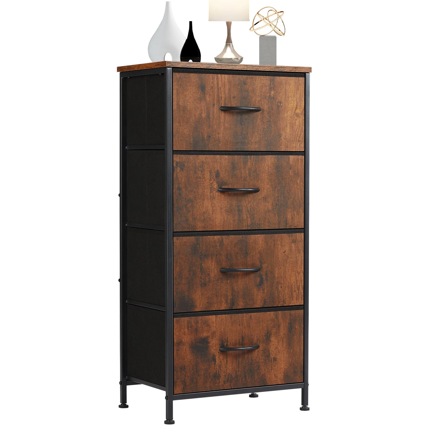 Dresser | 4 Fabric Drawers | Steel Frame | Assembly Required
