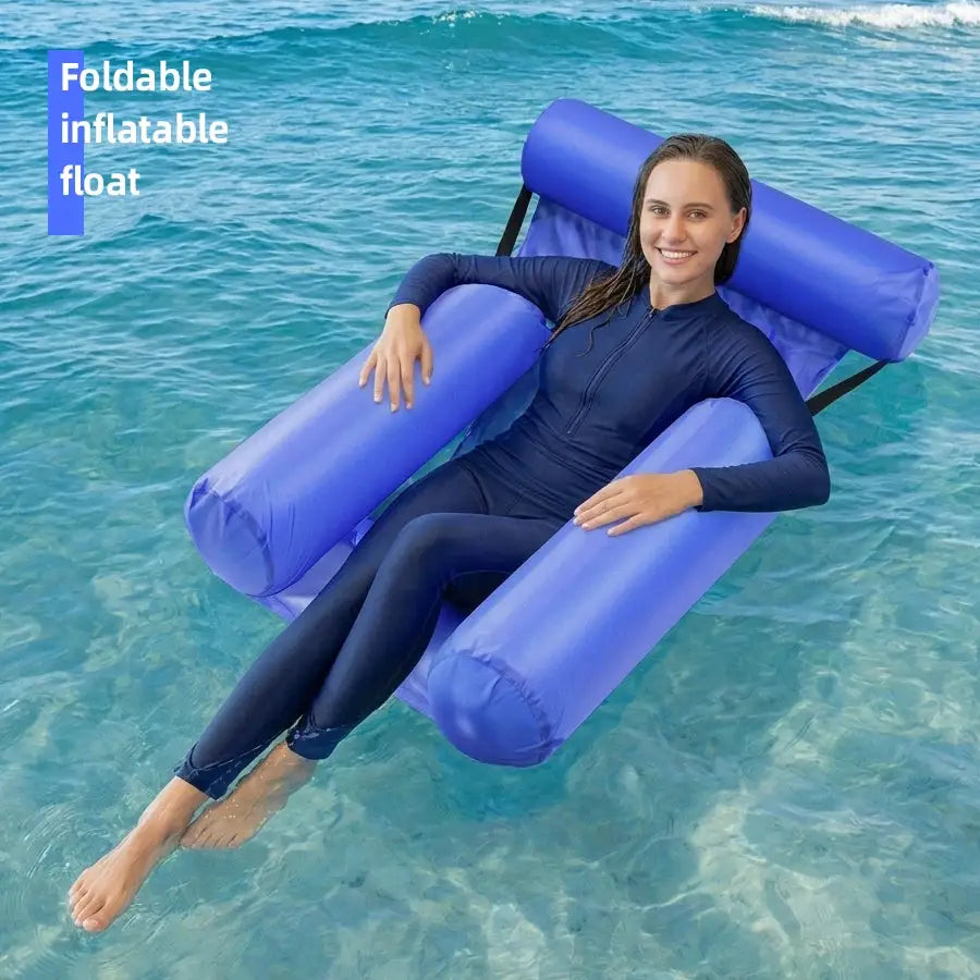 Inflatable Floating Lounger | 100x120 cm | Foldable Portable | Pool Beach