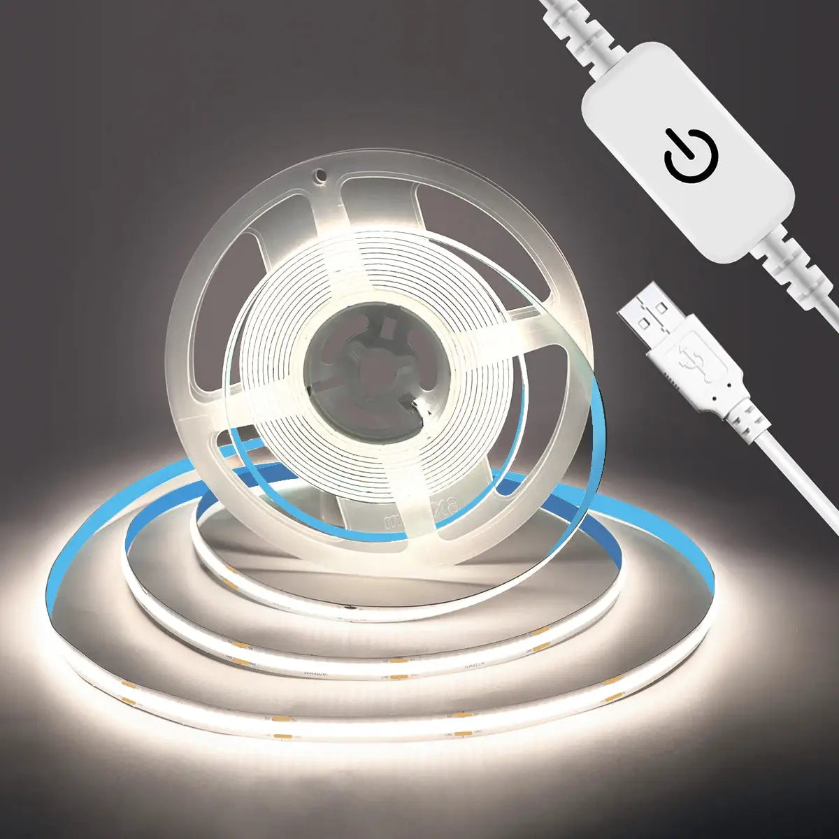 1M-5M USB LED Strip Light 5V 320LEDs/M COB Touch Sensor Dimmable Lamp Tape DIY TV Mirror Backlight Kitchen Room Night Lighting from PriceLows™