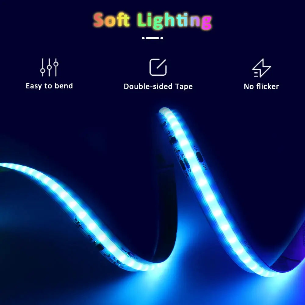 RGBIC COB LED Strip WS2811 24V 480 Diodes 5M 10M 15M 20M RGB IC Chasing Effect Lights Tape Diode Ribbon Lamp for Room Decoration from PriceLows™