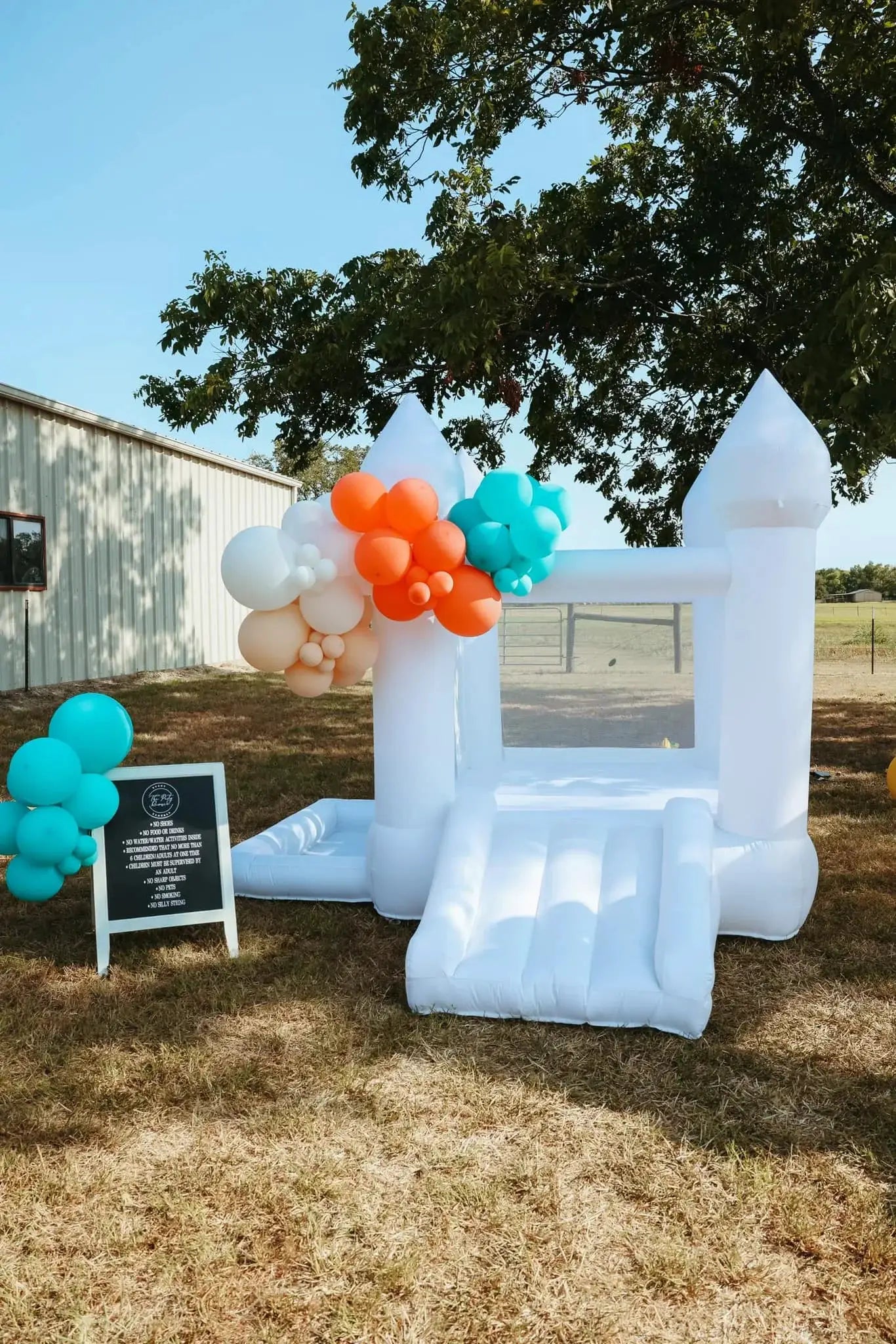9FT Arch Inflatable White Bounce Castle with Slide & Ball Pit, High‑Quality PVC for Long‑Lasting Use at Weddings and Celebration from PriceLows™