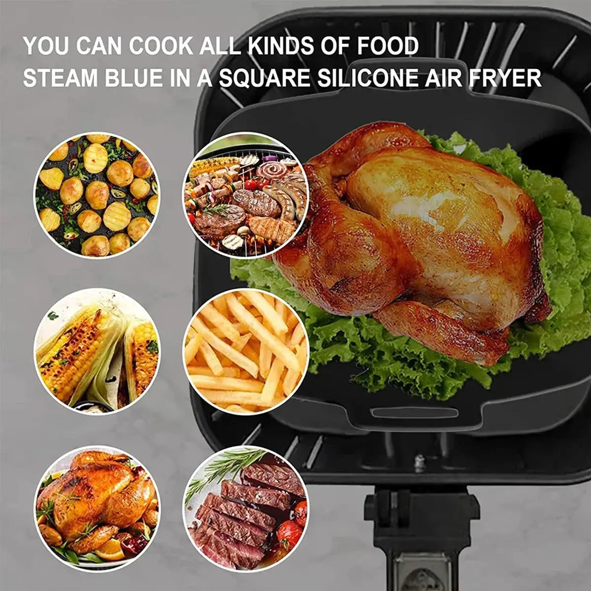 Air Fryer Silicone Liner | Ninja Dual Compatible | Food-Grade Silicone | 2 Pack