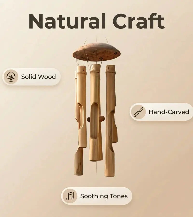 1piece handmade bamboo wind chime, ideal choice for summer birthdays/hotels/homes/bedrooms/weddings/outdoor decorations and gift from PriceLows™