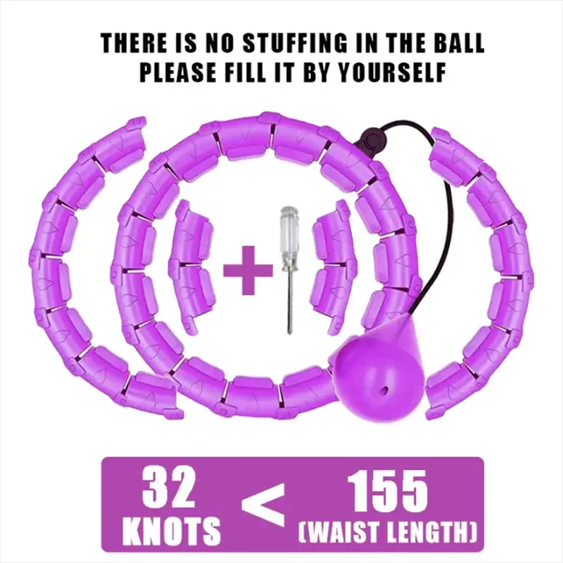 Weighted Adjustable Hula Hoop | Shock Absorbing Massage | Infinite Knot Link