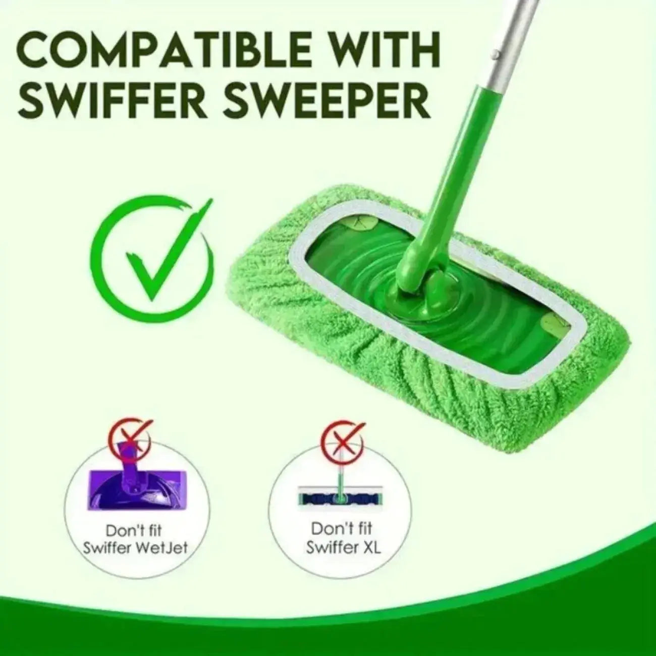 Eco-Friendly Mop Cover Set – 6-Pack Washable Flat Mop Pads for Dusting, Wet Mopping & Pet Hair Pickup, Reusable Alternative to from PriceLows™