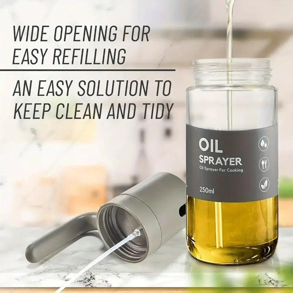 Oil Sprayer | Olive Oil Dispenser | 2-In-1 Fine Mist | Glass Bottle