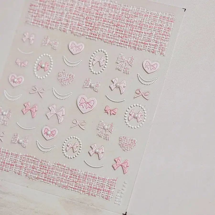 Lovely Heart Strawberry Cherry Bowknot Lace Lolita Crystal Rhinestone Line Rococo Chic Adhesive Nail Art Sticker Manicure Decals from PriceLows™