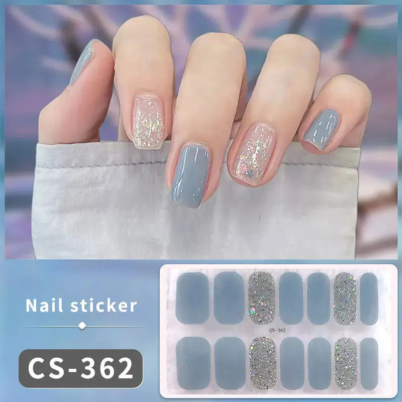 Full Cover Nail Stickers Fashion Nail Polish Nail Decoration Sparkling Glitter Self Adhesive Manicure Designer Nail Art Sticker from PriceLows™
