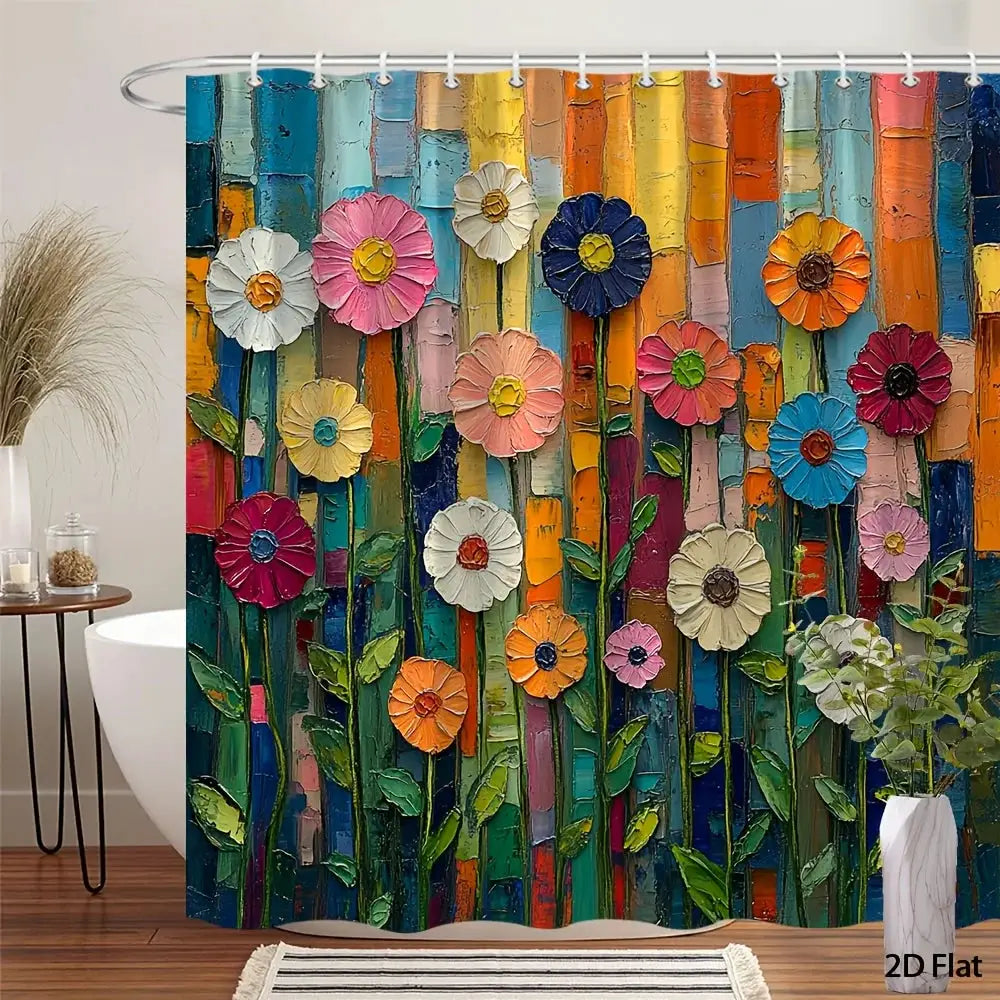 Universal Fit Shower Curtain With Hooks Set For Bathroom Decor And Water Control from PriceLows™