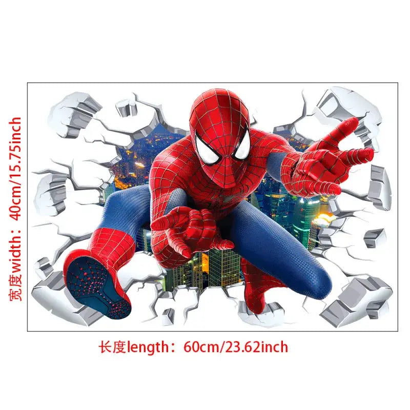 3D Wall Sticker | Size 60x40 cm | Avengers | Hulk Iron Man Captain America Thor