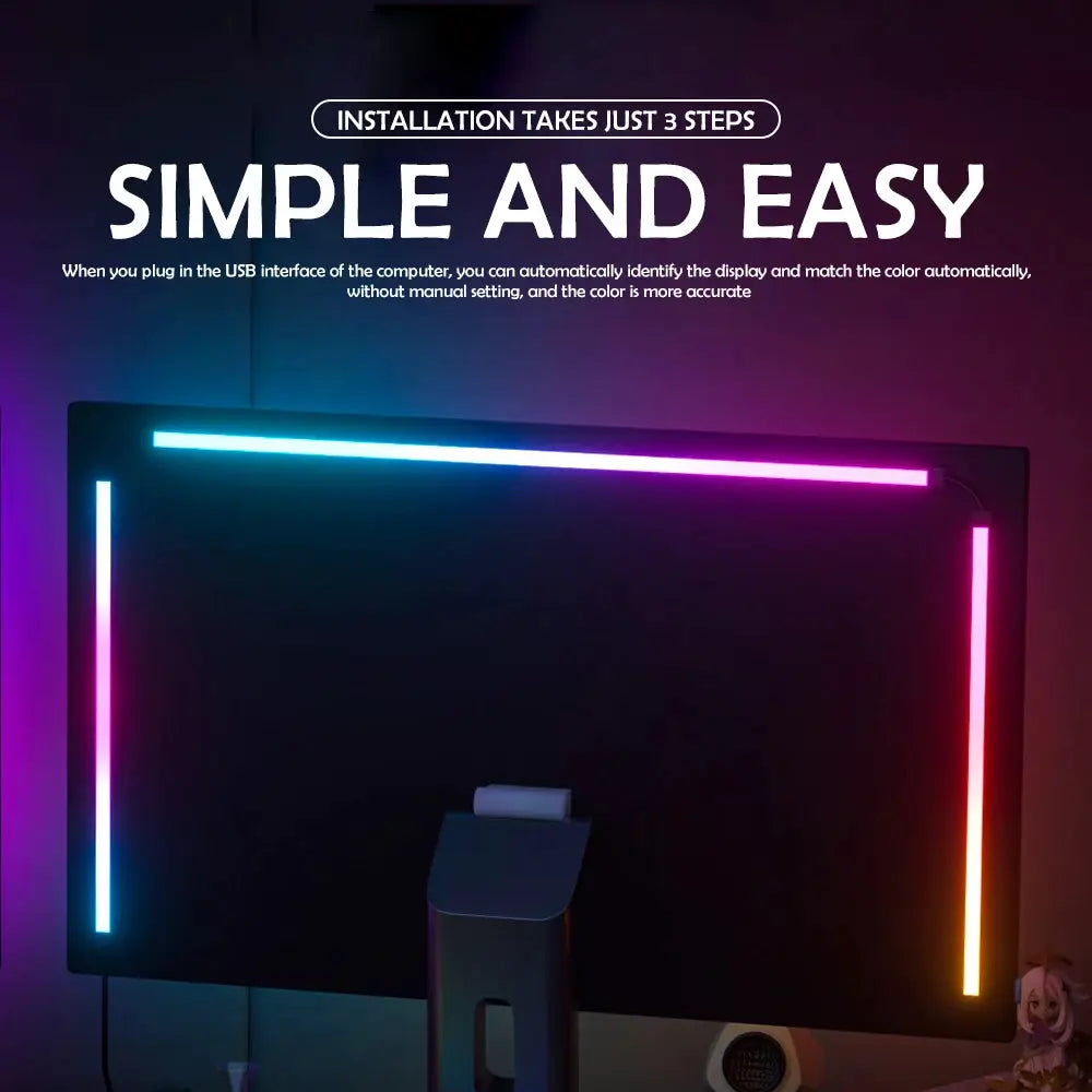 RGB Gaming Lights Strip Monitor Backlight LED Display Sync PC Atmosphere Screen APP Music Synchronization Decor Game Room Party from PriceLows™