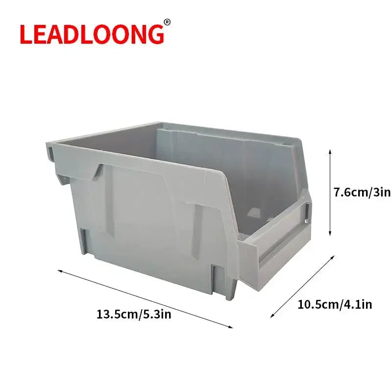 LEADLOONG Parts Bin 6/24pcs 13.5x10.5x7.6cm/5x4*3inch Gray Stackable Plastic Garage Tool Storage Box Container Organizer Bin from PriceLows™