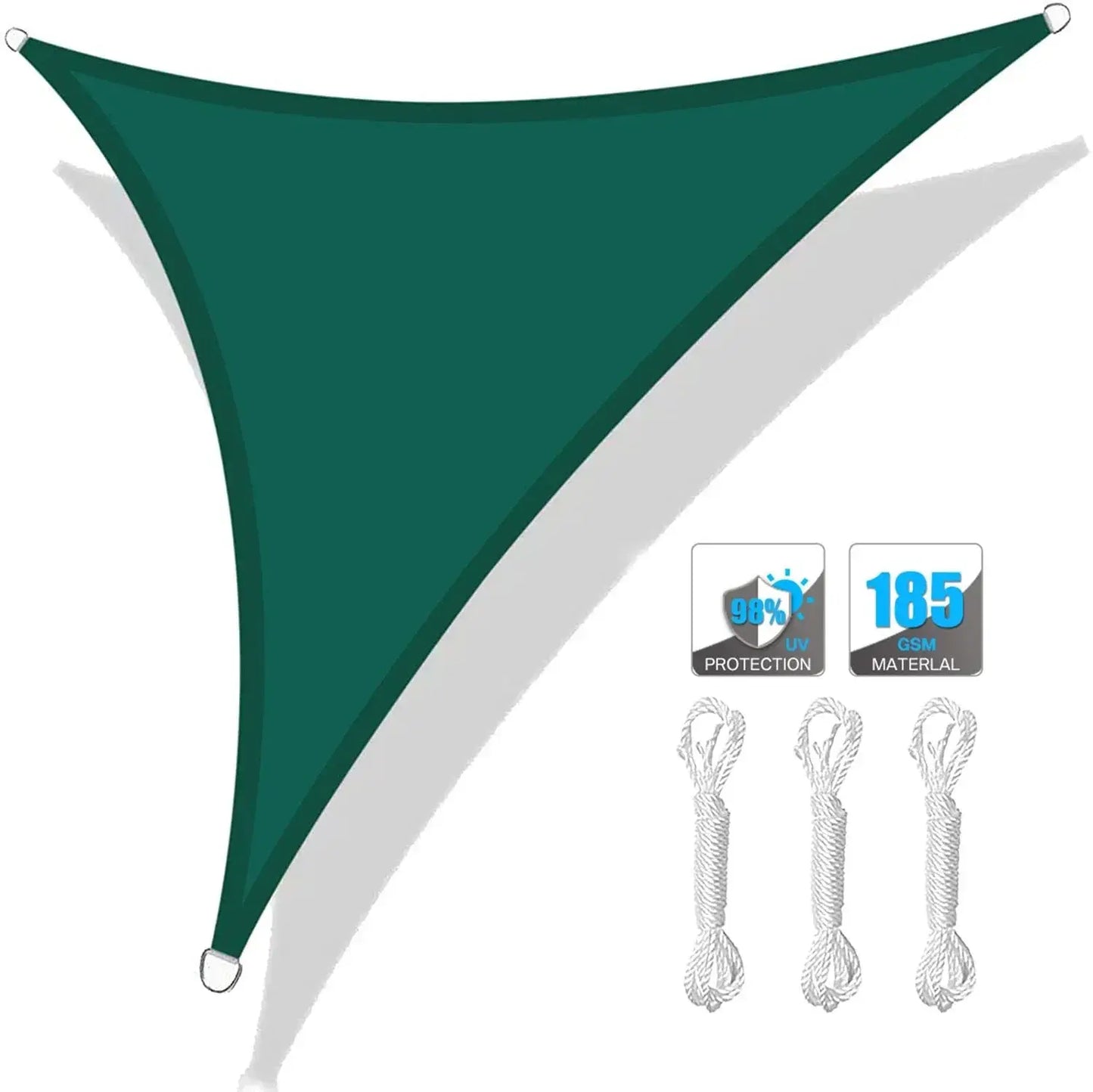 Triangle Sun Shade Sail | Waterproof HDPE | 5x5x5 Ft | Outdoor Patio Canopy