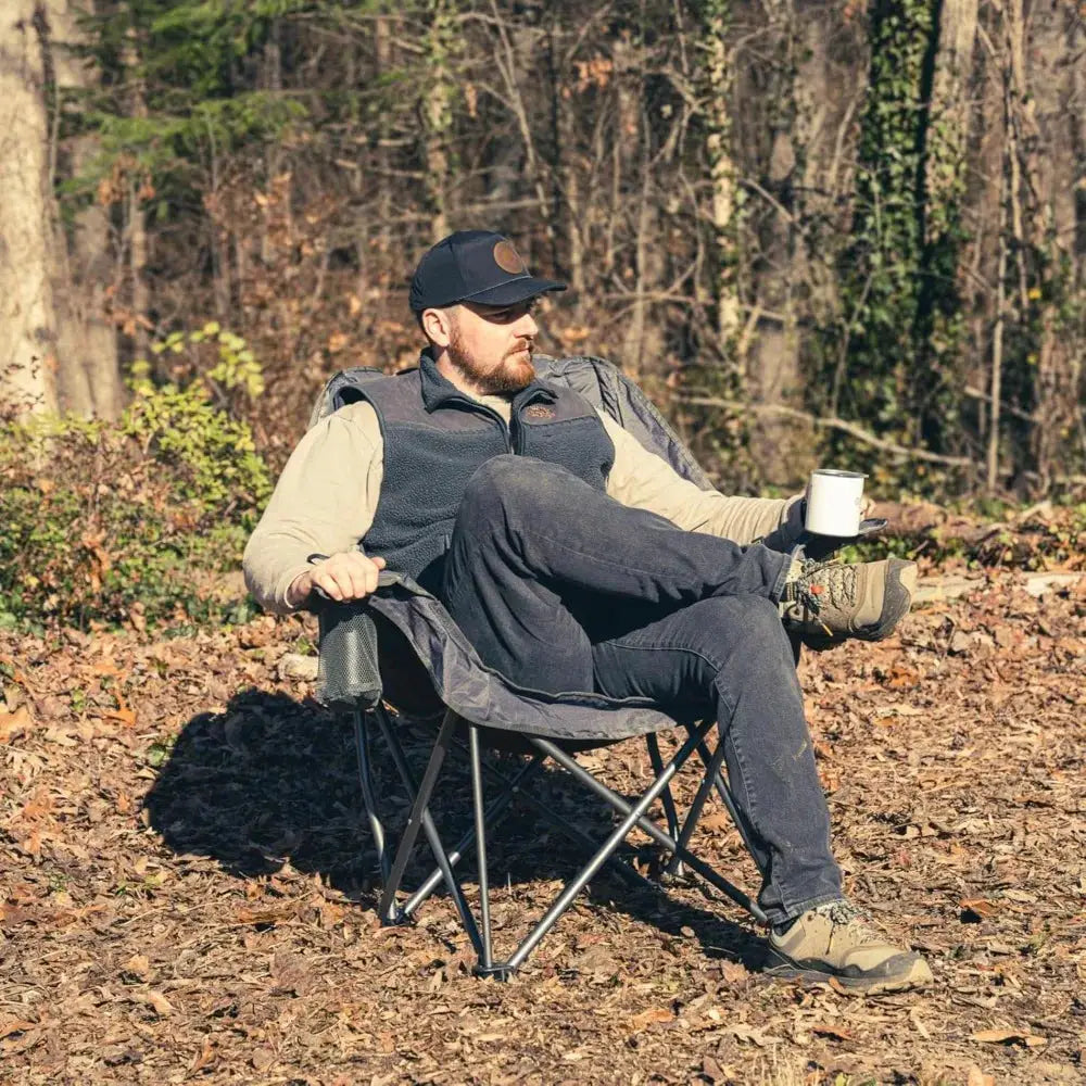 Oversized Camping Chair, Comfort Padded Lounge Chair,Outdoor Camp Folding Chair, Balcony Lounge 400lb Capacity from PriceLows™
