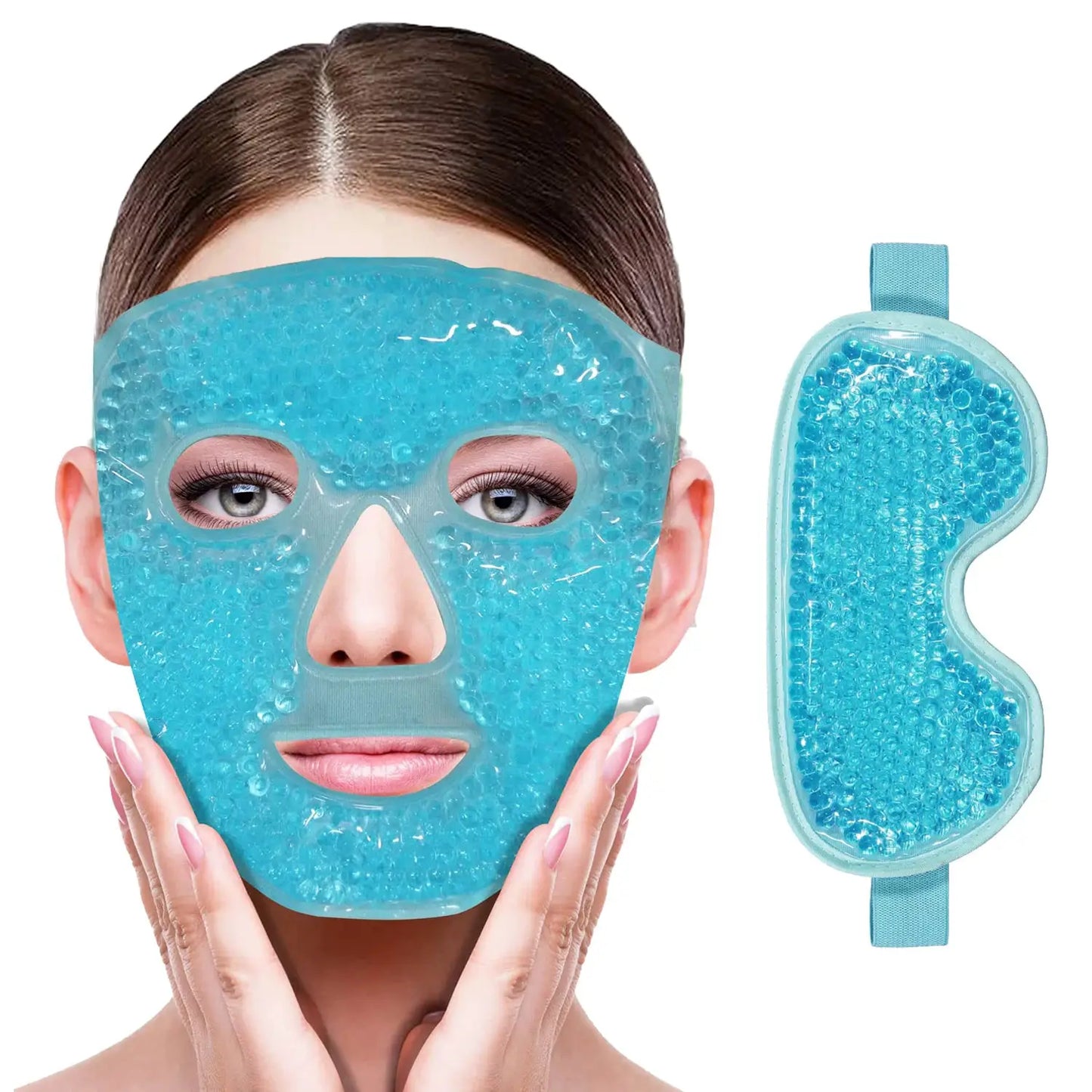 Gel Cooling Ice Face Eye Mask Facial Mask Hot Cold Compress Pack Gel Beads Cold Face Eye Mask Ice Pack,Compress Sleeping FaceSPA from PriceLows™