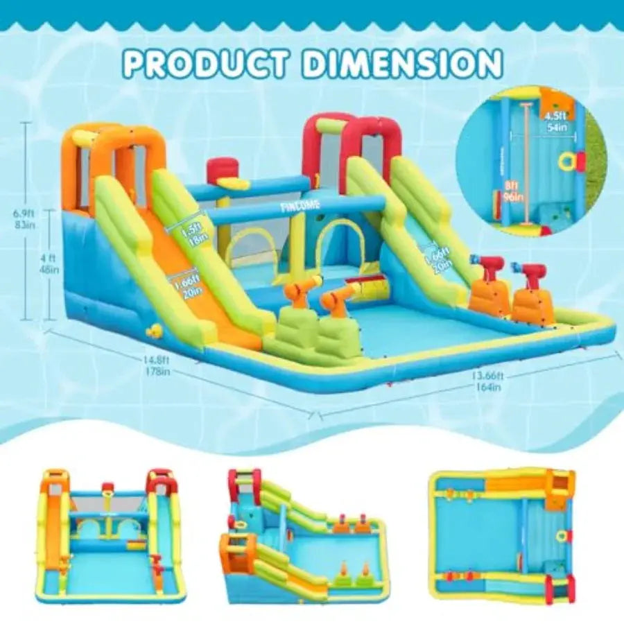 Inflatable Bounce House for,Water Bounce House with Double Slides Indoor Outdoor, Bounce House Water Slide with Air Blower for from PriceLows™