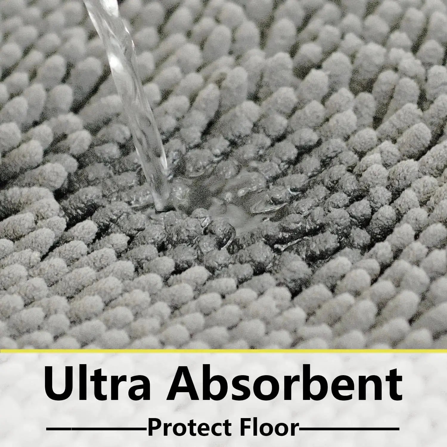 Ultra Soft Chenille Bath Mat Set 2-Piece, Non-Slip Absorbent Bathroom Rugs, Machine Washable (32x20+24x16 Inch, Light Grey) from PriceLows™