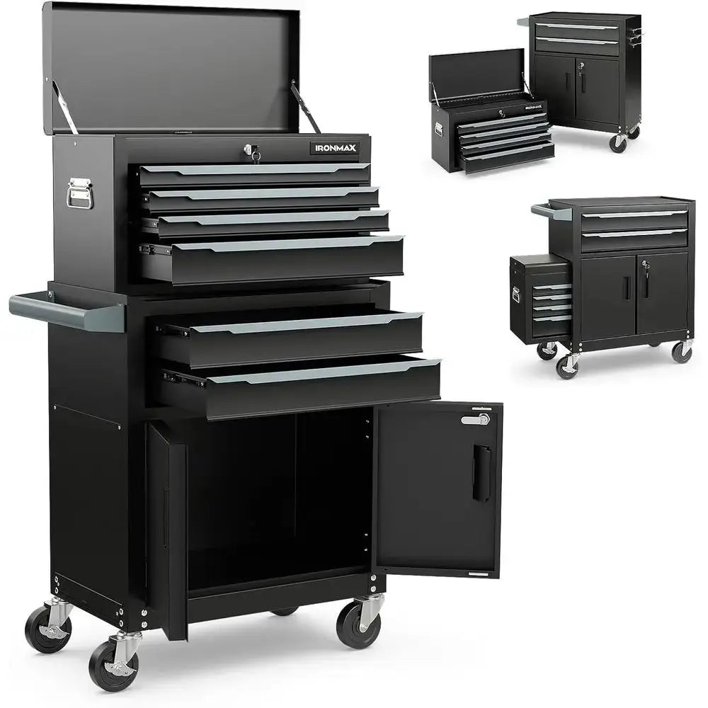 Extra Large 6-Drawer Rolling Tool Chest with Lockable Wheels, Auto Lock, and Protective Liner for Garage and Workshop Storage from PriceLows™