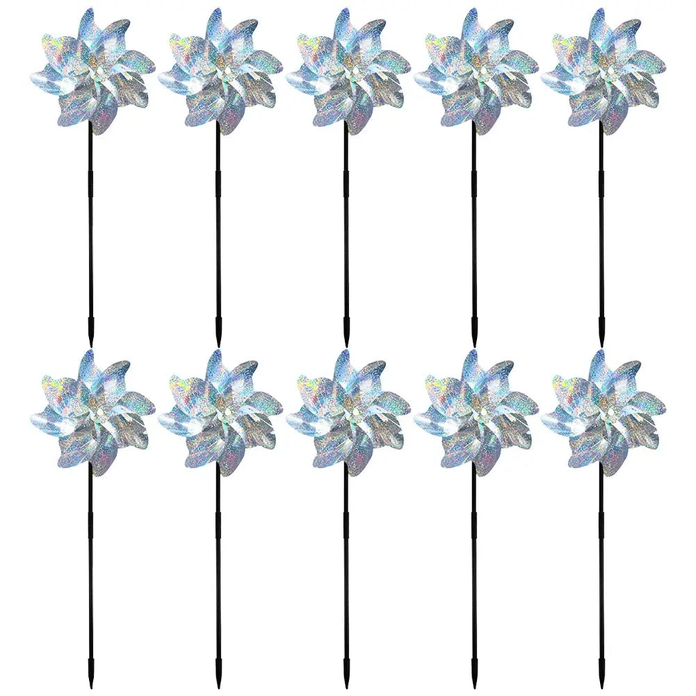 2/10pcs Bird Repeller Windmill Spinner Creative 8 Leaves Repelling Birds Wind Spinner Outdoor Garden Lawn Yard Decoration from PriceLows™