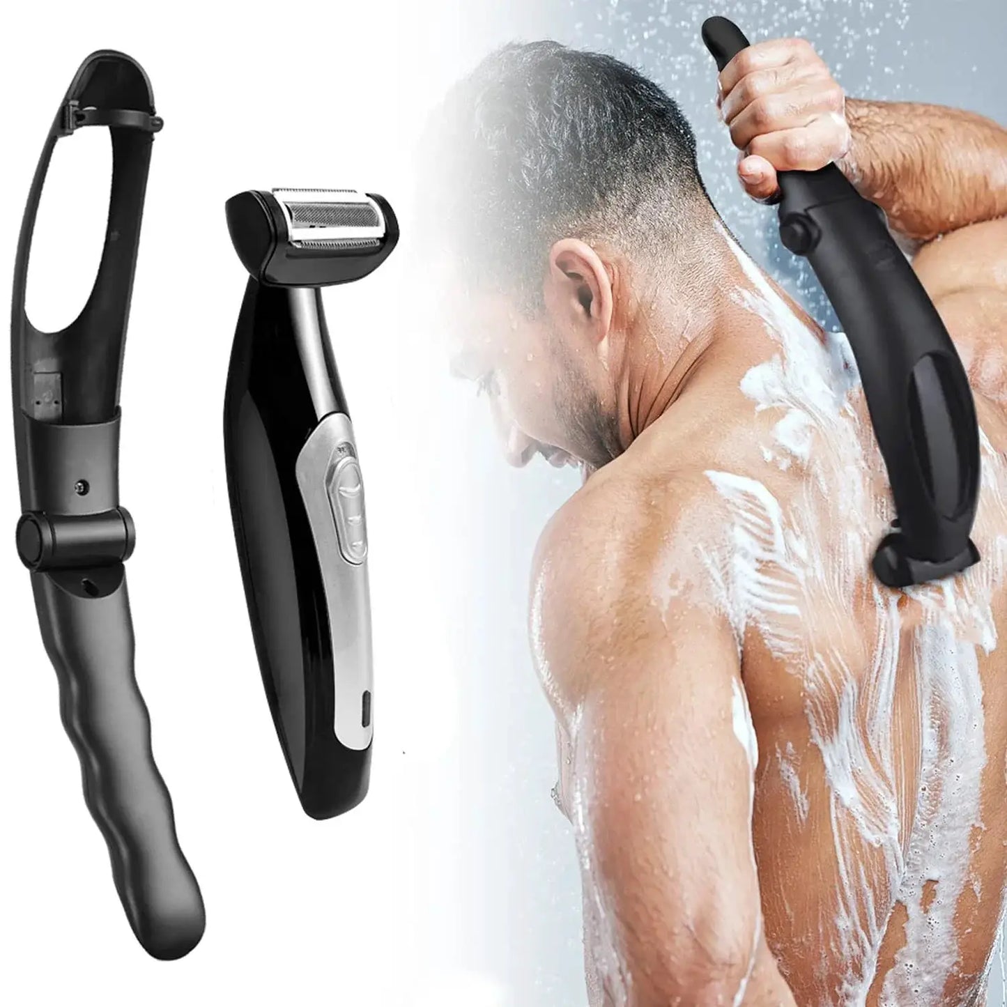 Men Back Shaver | Rechargeable 90 Min Battery | Stainless Steel Blades
