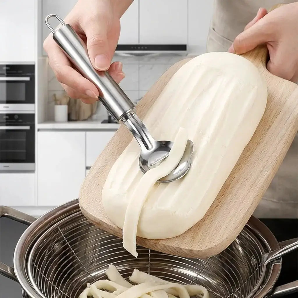 Asian Noodle Shaver Tool, 7.36 Inch Stainless Steel, Handheld Design for Dough, Easy to Clean & Hang, Ideal for Ramen or Pasta from PriceLows™