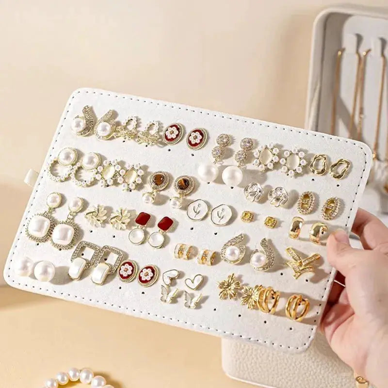 Jewelry Box, Ring, Earrings, Necklace, Anti Oxidation Storage Box, Jewelry Display Accessories - Makeup Mirror with LED Light from PriceLows™